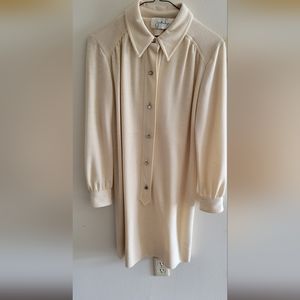 Cream colored knit vintage dress
